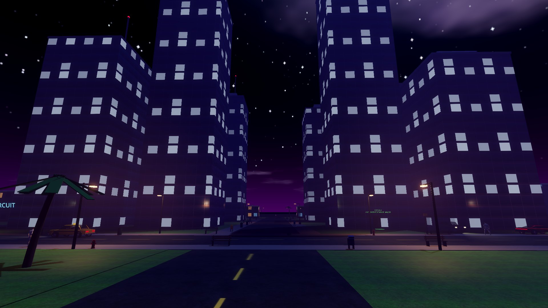 Midtown's towers at night